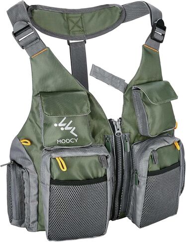 سترة صيد شبكية، جيوب متعددة قابلة للتعديل للرجال والنساء، لمعدات صيد سمك السلمون المرقط في الهواء الطلق | سترة صدرية للتصوير الفوتوغرافي أثناء السفر in Kuwait