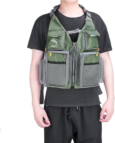 سترة صيد شبكية، جيوب متعددة قابلة للتعديل للرجال والنساء، لمعدات صيد سمك السلمون المرقط في الهواء الطلق | سترة صدرية للتصوير الفوتوغرافي أثناء السفر in Kuwait
