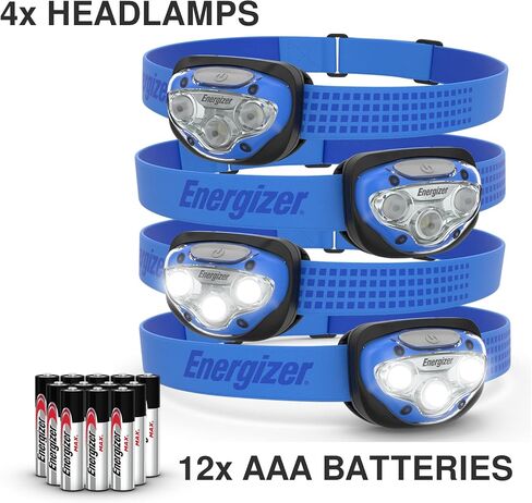 مصابيح أمامية LED من إنرجايزر برو (4 عبوات)، مصابيح أمامية مقاومة للماء IPX4، إضاءة رأس عالية الأداء للاستخدام في الهواء الطلق، والتخييم، والجري، والعواصف، والبقاء على قيد الحياة، (البطاريات متضمنة) in Kuwait