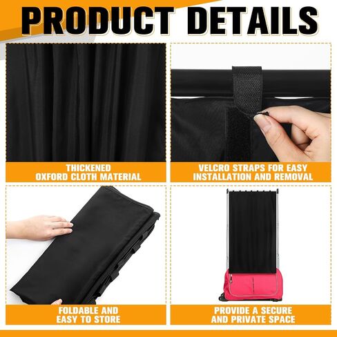 Privacy Curtain for Dance Bag Suitcase Portable Changing Room Black Privacy Curtain without Rack Privacy Partition Screens for Dancer Backstage Accessories, Camping, Window Shades in Saudi Arabia