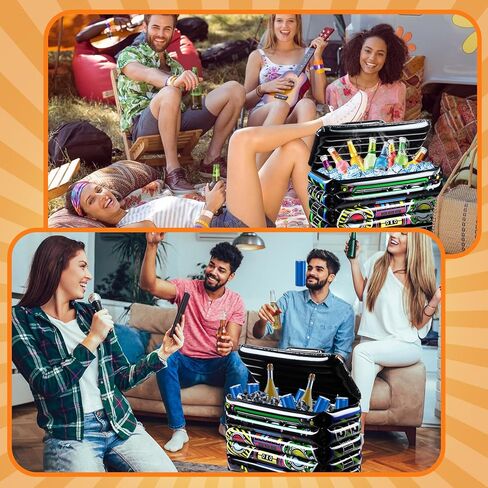 نفخ صندوق بوم المشروبات نفخ برودة 80s 90s موضوع حزب زينة الراديو تفجير شرب حاويات تبريد لحفلة عيد ميلاد مضحك الهيب هوب ملحق لوازم الحفلات in Kuwait