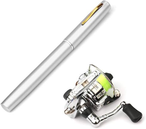 Tidyard Pocket Collapsible Fishing Rod Reel Combo Mini Pen Fishing Pole Kit Telescopic Fishing Rod Reel Combo Kit in Saudi Arabia