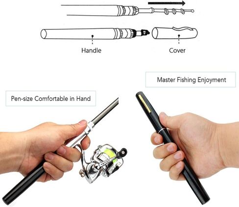 Tidyard Pocket Collapsible Fishing Rod Reel Combo Mini Pen Fishing Pole Kit Telescopic Fishing Rod Reel Combo Kit in Saudi Arabia