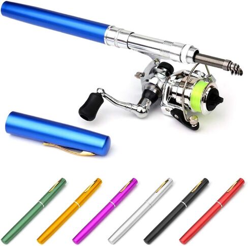 Tidyard Pocket Collapsible Fishing Rod Reel Combo Mini Pen Fishing Pole Kit Telescopic Fishing Rod Reel Combo Kit in Saudi Arabia