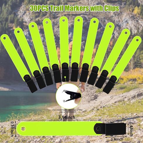 30PCS Reflective Trail Markers with Clips,Night-n-Day Trail Marking Tacks,Tree Trail Markers for Hiking or Tree-Stand Hunting Outdoor in Kuwait