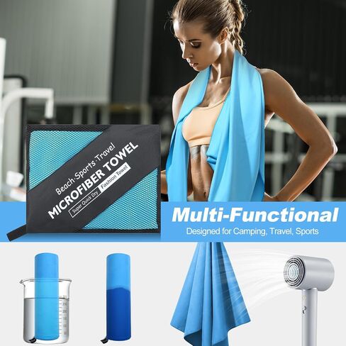 4 Pcs Microfiber Towel 48" x 24" Quick Dry Towel Sports Camping Towel Lightweight Soft Microfiber Gym Towel Absorbent Fast Drying Travel Towel for Beach Yoga Swimming Backpacking Workout, 4 Colors in Saudi Arabia