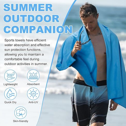 4 Pcs Microfiber Towel 48" x 24" Quick Dry Towel Sports Camping Towel Lightweight Soft Microfiber Gym Towel Absorbent Fast Drying Travel Towel for Beach Yoga Swimming Backpacking Workout, 4 Colors in Saudi Arabia