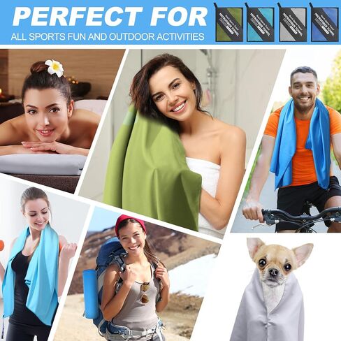 4 Pcs Microfiber Towel 48" x 24" Quick Dry Towel Sports Camping Towel Lightweight Soft Microfiber Gym Towel Absorbent Fast Drying Travel Towel for Beach Yoga Swimming Backpacking Workout, 4 Colors in Saudi Arabia