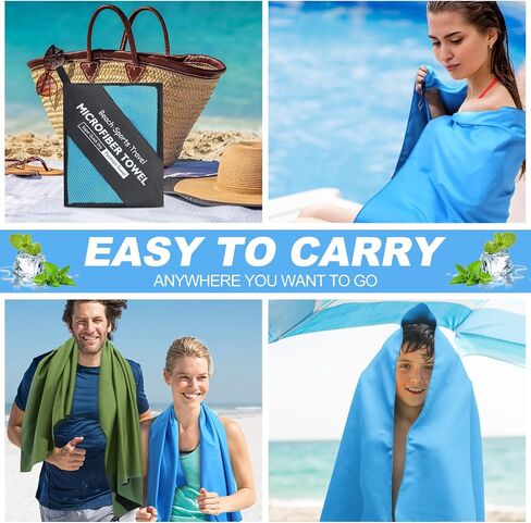 4 Pcs Microfiber Towel 48" x 24" Quick Dry Towel Sports Camping Towel Lightweight Soft Microfiber Gym Towel Absorbent Fast Drying Travel Towel for Beach Yoga Swimming Backpacking Workout, 4 Colors in Saudi Arabia