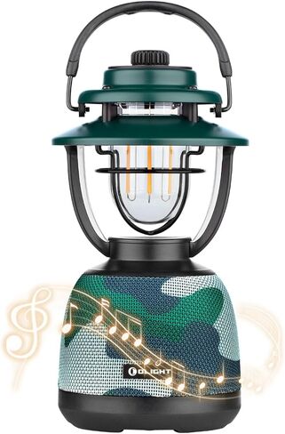 مصباح فانوس للتخييم قابل لإعادة الشحن من OLIGHT Olantern Music مع مكبرات صوت بلوتوث، رؤية 300 لومن 360 درجة، وضع TWS، مصباح يدوي LED محمول مقاوم للماء، للتخييم والمشي لمسافات طويلة والطوارئ in Kuwait