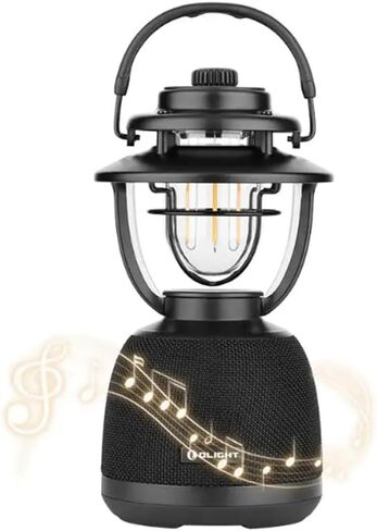 OLIGHT Olantern Music Rechargeable Camping Lantern Lamp with Bluetooth Speakers, 300 Lumens 360 Degree Visibility, TWS Mode, Waterproof Portable LED Tent Flashlight, for Camping, Hiking (Camouflage) in Saudi Arabia