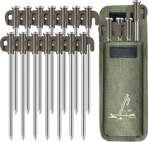 14 Pack Heavy Duty Outdoor Camping Tent Pegs, Aluminum Tent Pegs, Rust and Corrosion Resistant, Suitable for Garden, Camping, Outdoor Hiking, Fishing and Camping Tents. in Saudi Arabia