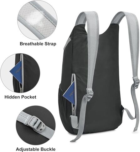 G4Free 11L Hiking Backpack Small Ultra light Packable Backpack Travel Bag for Women Men Casual Outdoor Camping Daypack (Black) in Kuwait