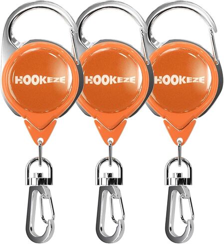 HOOK-EZE Fly Fishing Zinger Retractor 3 قطع، معدات صيد الذبابة والباس، ملحقات صيد السمك للزردية، حقيبة الظهر، سترة، طافية طافية، مقص، قاطع الخط، حبل قصير، أداة ربط العقد، هدايا صيد للرجال in Kuwait