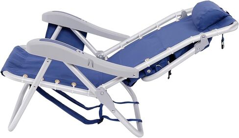 Ultimate Heavy Duty Folding Backpack Beach Chair for Adults with Face Hole and Foot Rest | Lay Flat, 5 Reclining Positions | Removable Insulated Cooler Pouch | 300 lbs Weight Capacity in Saudi Arabia