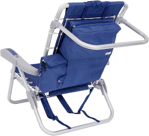 Ultimate Heavy Duty Folding Backpack Beach Chair for Adults with Face Hole and Foot Rest | Lay Flat, 5 Reclining Positions | Removable Insulated Cooler Pouch | 300 lbs Weight Capacity in Saudi Arabia