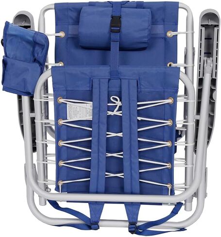 Ultimate Heavy Duty Folding Backpack Beach Chair for Adults with Face Hole and Foot Rest | Lay Flat, 5 Reclining Positions | Removable Insulated Cooler Pouch | 300 lbs Weight Capacity in Saudi Arabia