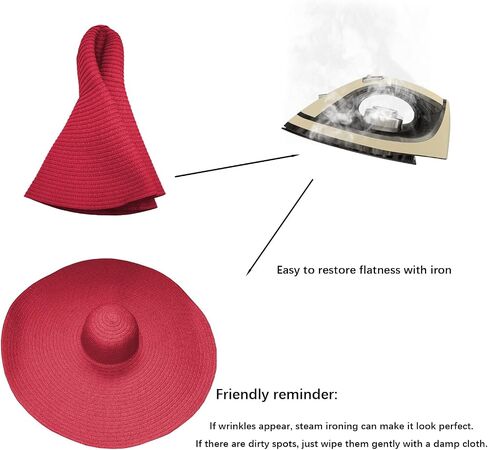 Straw Hat for Women, Oversized Beach Hat Large Wide Brim Visor Hats Roll Up Floppy Sun Hat for Summer Beach Cap UPF 50+ in Kuwait