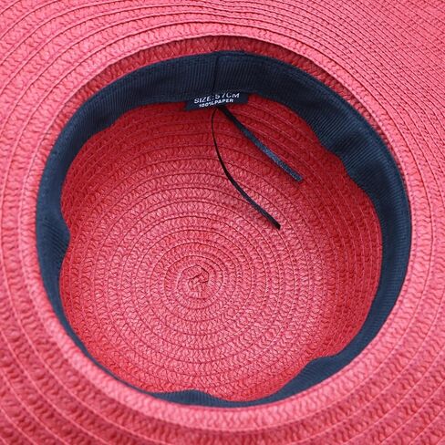 Straw Hat for Women, Oversized Beach Hat Large Wide Brim Visor Hats Roll Up Floppy Sun Hat for Summer Beach Cap UPF 50+ in Kuwait