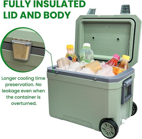 Ice Chest Box Cooler Insulated Portable with Heavy Duty Wheels Keeps Ice for up to 5 Days in Saudi Arabia