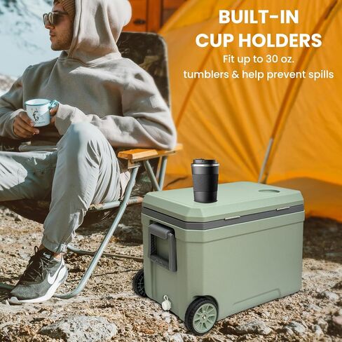 Ice Chest Box Cooler Insulated Portable with Heavy Duty Wheels Keeps Ice for up to 5 Days in Saudi Arabia