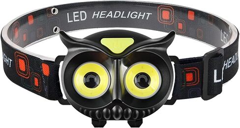 LED Headlamp, Owl Headlight for Kids Leightweight, COB Head Lamp, 4 Modes Battery Powered Head Lights for Boys, Girls, Adults, Gifts for Birthday, Party, Christmas in Saudi Arabia