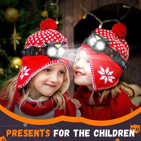 LED Headlamp, Owl Headlight for Kids Leightweight, COB Head Lamp, 4 Modes Battery Powered Head Lights for Boys, Girls, Adults, Gifts for Birthday, Party, Christmas in Saudi Arabia