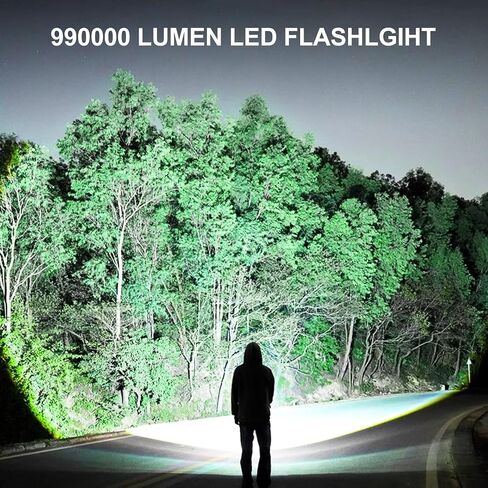 Rechargeable Flashlights 990,000 High Lumens 2 Pack, Led Super Bright Flashlight with 5 Modes & IPX7 Waterproof, 15H Running Time, High Powered Flash Light for Home Camping Home Emergencies in Saudi Arabia