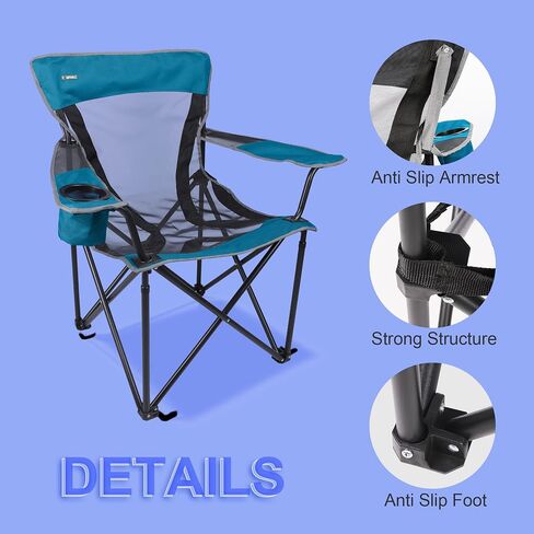 Camping Chair Portable Folding Chair Cooling Mesh Back Outdoor Lawn Chair with Cup Holder and Carry Bag Supports up to 300lbs in Saudi Arabia