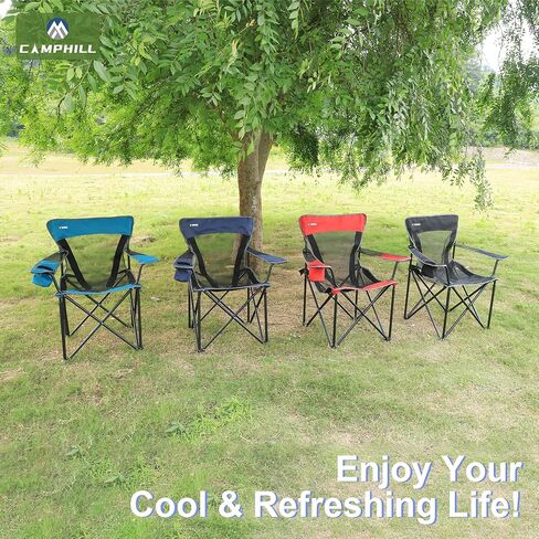 Camping Chair Portable Folding Chair Cooling Mesh Back Outdoor Lawn Chair with Cup Holder and Carry Bag Supports up to 300lbs in Saudi Arabia