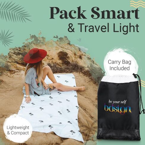 Microfiber Beach Towel, Extra-Large Beach Towels, Quick-Dry and Absorbent Beach Towels Oversized, Sand Resistant Beach Towels, Travel Towel with Carry Bag, Multicolor Paint Brushes, 74"x74" in Saudi Arabia