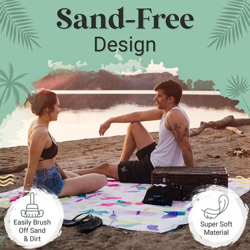 Microfiber Beach Towel, Extra-Large Beach Towels, Quick-Dry and Absorbent Beach Towels Oversized, Sand Resistant Beach Towels, Travel Towel with Carry Bag, Multicolor Paint Brushes, 74"x74" in Saudi Arabia