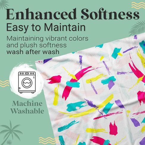 Microfiber Beach Towel, Extra-Large Beach Towels, Quick-Dry and Absorbent Beach Towels Oversized, Sand Resistant Beach Towels, Travel Towel with Carry Bag, Multicolor Paint Brushes, 74"x74" in Saudi Arabia