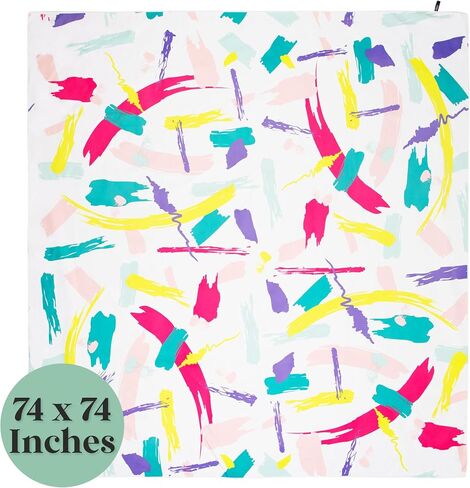 Microfiber Beach Towel, Extra-Large Beach Towels, Quick-Dry and Absorbent Beach Towels Oversized, Sand Resistant Beach Towels, Travel Towel with Carry Bag, Multicolor Paint Brushes, 74"x74" in Saudi Arabia