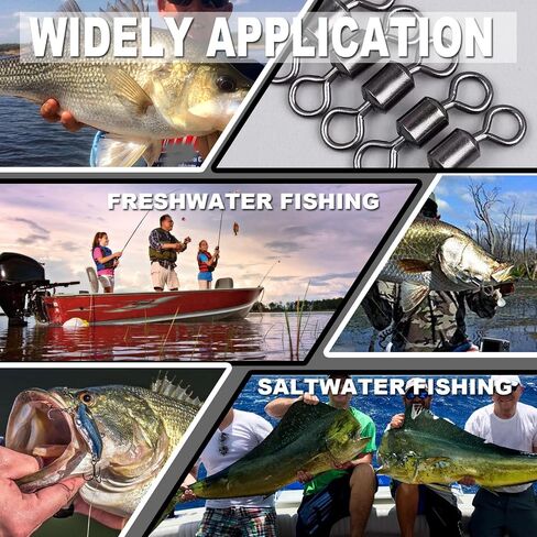 260pcs Fishing Swivels Barrel Swivels Stainless Steel Rolling Fishing Swivel Black Nickel Fishing Tackles in Saudi Arabia