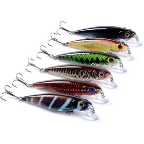 6 Pcs Minnow Crankbaits Set, as Sinking Jerkbait Lures or Diving Fishing Lures and Hard Lures, Fishing Plugs and Hard Swimbaits for Trout BassWalleye Salmon Redfish-28