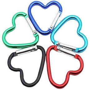 10 Pcs Heart Shaped Aluminum Alloy Keychain Clip Carabiner Snaphook Hook Holder Aluminum Heart Carabiner Hook Clip Key Holder