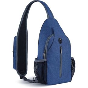 Sling Backpack, Crossbody Bag Large Sling Bag RFID w Water Bottle Holder Phone Holder Travelling Hiking Daypack