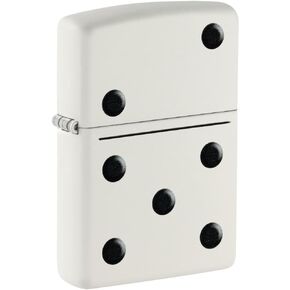 Zippo Domino Design White Matte Pocket Lighter
