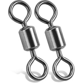 Goture Fishing Swivels Barrel Swivels, High Strength Rolling Barrel Swivels for Fishing, Stainless Steel Swivels, Solid Ring Hook Line Snap Connector Swivels Fishing Tackle Freshwater Saltwater