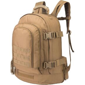Military Bug Out Bag Expandable Backpack Tactical Daypack With Waist Strap for Outdoor Hiking Hunting (Black)