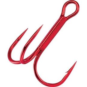Gamakatsu 47305 Round Bend Treble Hooks (10 Pack), Size 10, Red