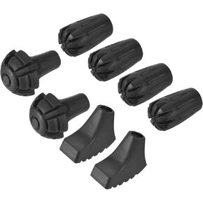 Trekking Pole Tips Set - Hiking Poles Tip Replacement Walking Sticks Protectors Accessories for Hiking Walking Camping (Black)