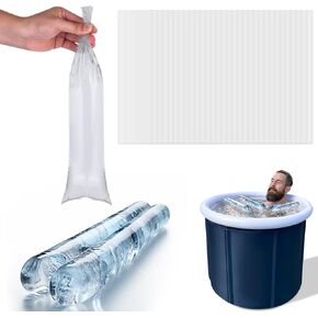Ice Bath Bags,100 Pieces 157lbs Bathtub Freezer Water Bag,Cold Plunge Accessories,Ice Baths At Home, Applicable for Athletes,Ice Barrel Cold Therapy,Plastic Bags for Ice Bath Water Chiller