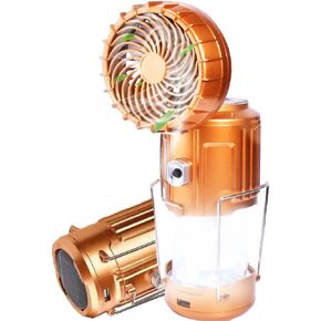 LETOUR Camping Fan with LED Camping Lantern Portable Tent Fans Camping LED Ligh Collapsible-USB Rechargeable and Solar Power Hurricane Emergency Survival Kit for Outdoor Camp Hiking Fishing Reading in Kuwait