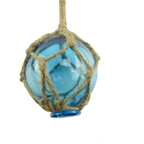 Treasure Gurus Nautical Rope Fishing Buoy Light Blue Glass Float Ball