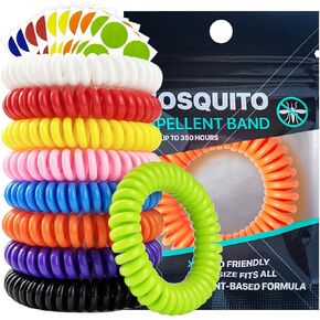 Mosquito Repellent Bracelets 36 Pack, Individually Wrapped Mosquito Repellent Bands with 60 Pcs Mosquito Repellent Stickers Patches, DEET Free Insect Bug Mosquito Repellent Wristbands for Adults Kids