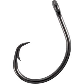 Dr.Fish 30 Pack Fishing Circle Hook 3X Strong in-Line Hook Live Bait Hook Black Nickel Sharp Non-Offset Wide Gap Saltwater Mackerel Striper Catfish Bass Tuna Freshwater #4-10/0