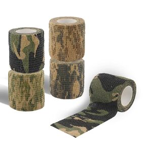 Camouflage Self-Adhesive Tape, 2" x 14.76 ft Multifunctional Non-Woven Fabric Stealth Tape for Hunting Gear & Outdoor Equipment, Jungle Woodland Concealment Aid（Camouflage,4Pcs）
