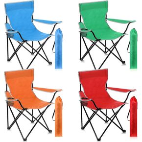 Folding Camping Chairs with Cupholder and Carry Bag Portable Lightweight Lawn Chairs with Mesh Side Pocket for Fishing Hiking Picnic Party Beach Outdoor Sports Activity (Classical,4 Pcs)